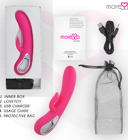 MORESSA - DUSTIN ASPIRATION CLITORIDIENNE ET VIBRATIONS PUISSANTES SILICONE PREMIUM RECHARGEABLE - Concombre Boutique
