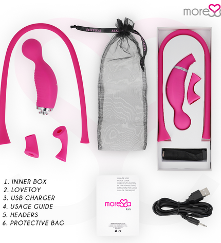 MORESSA - KIRK DUO ASPIRATION + MASSEUR MULTI-PERFORMANCES SILICONE PREMIUM RECHARGEABLE - Concombre Boutique