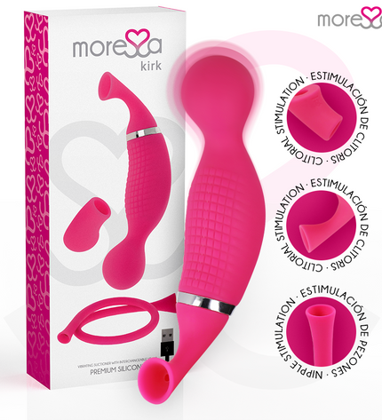 MORESSA - KIRK DUO ASPIRATION + MASSEUR MULTI-PERFORMANCES SILICONE PREMIUM RECHARGEABLE - Concombre Boutique