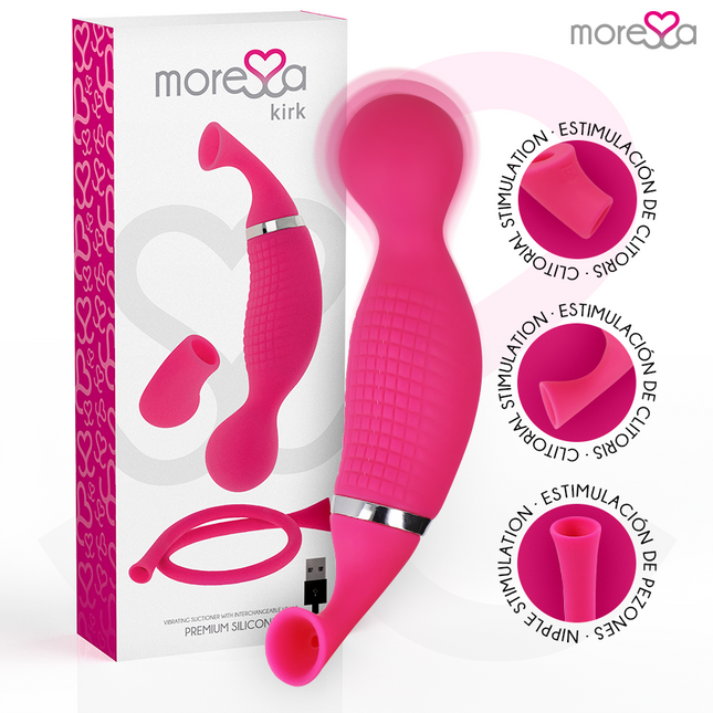 MORESSA - KIRK DUO ASPIRATION + MASSEUR MULTI-PERFORMANCES SILICONE PREMIUM RECHARGEABLE - Concombre Boutique