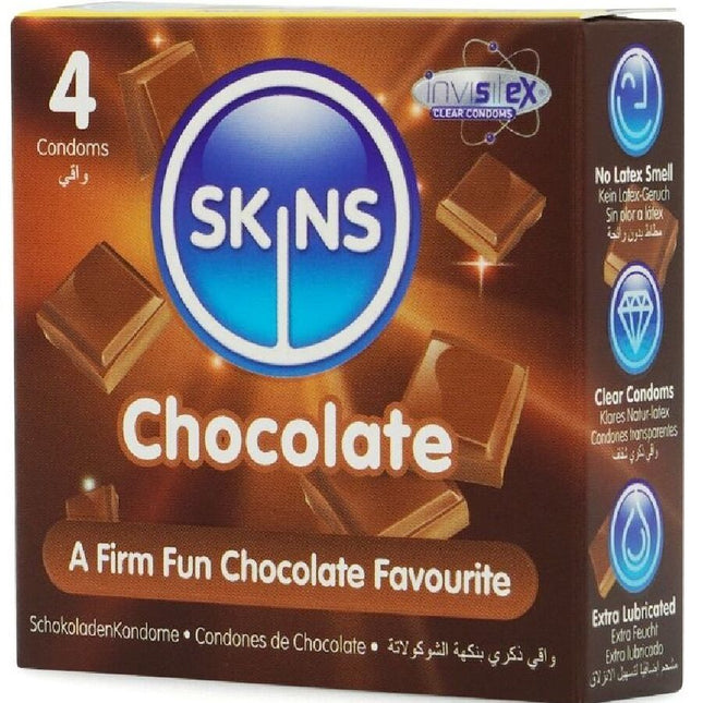 SKINS - PACK DE 4 PRÉSERVATIFS PREMIUM CHOCOLAT by SKINS