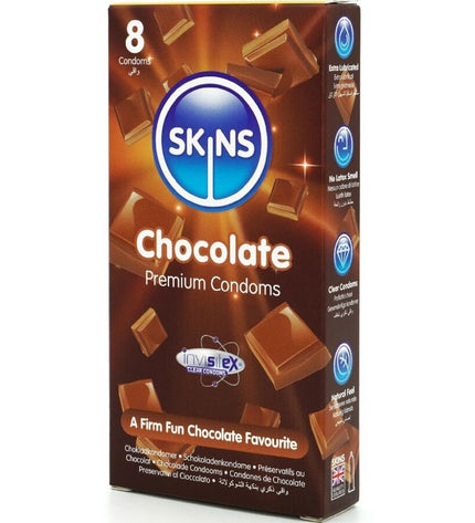 SKINS - PACK DE 8 PRÉSERVATIFS PREMIUM CHOCOLAT by SKINS