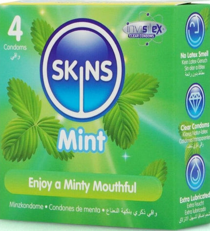 SKINS - PACK DE 4 PRÉSERVATIFS PREMIUM MENTHE by SKINS