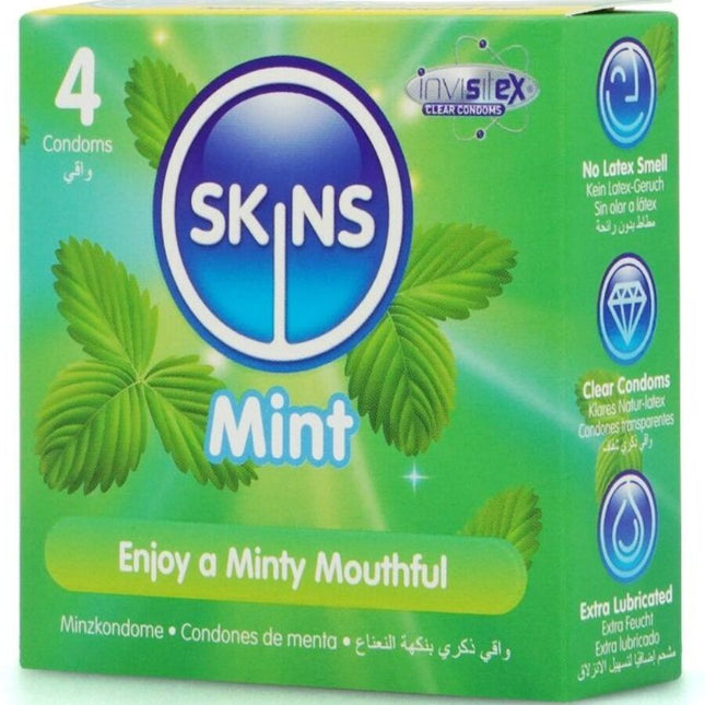 SKINS - PACK DE 4 PRÉSERVATIFS PREMIUM MENTHE by SKINS