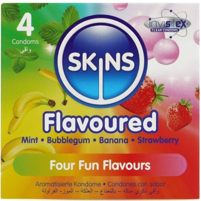 SKINS - PACK DE 4 PRÉSERVATIFS PREMIUM MULTI-SAVEURS by SKINS