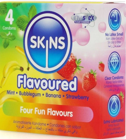 SKINS - PACK DE 4 PRÉSERVATIFS PREMIUM MULTI-SAVEURS by SKINS