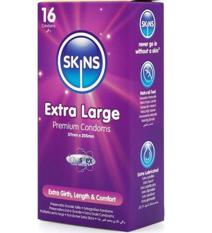 SKINS - PACK DE 16 PRÉSERVATIFS EXTRA LARGES PREMIUM by SKINS