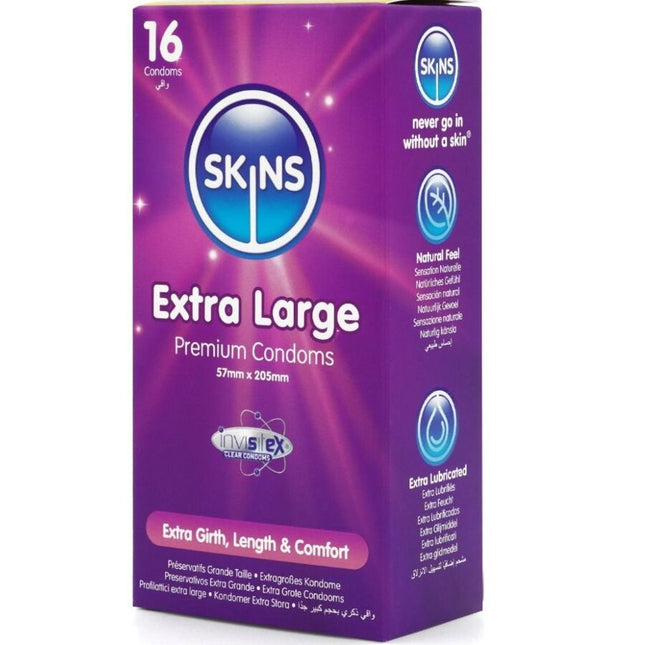 SKINS - PACK DE 16 PRÉSERVATIFS EXTRA LARGES PREMIUM by SKINS