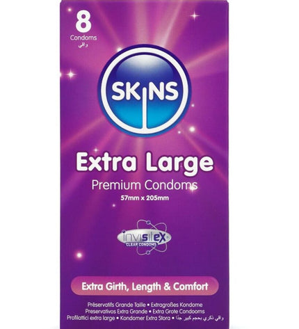SKINS - PACK DE 8 PRÉSERVATIFS EXTRA LARGES PREMIUM by SKINS
