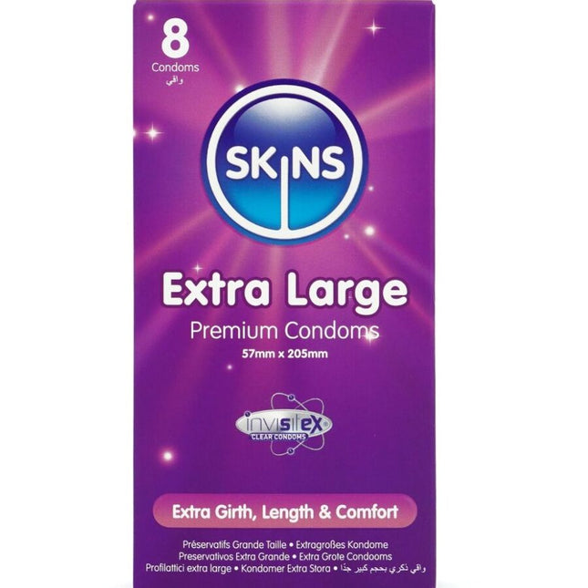 SKINS - PACK DE 8 PRÉSERVATIFS EXTRA LARGES PREMIUM by SKINS