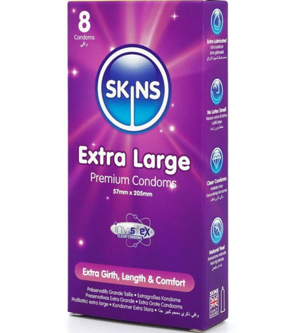 SKINS - PACK DE 8 PRÉSERVATIFS EXTRA LARGES PREMIUM by SKINS