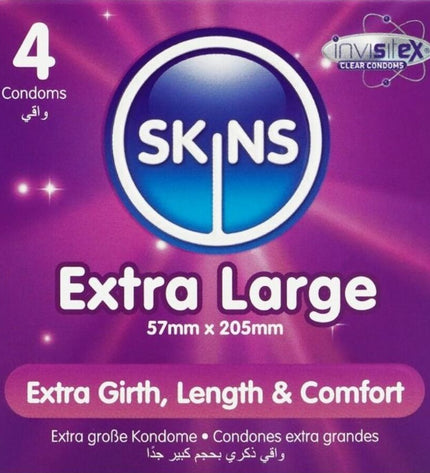SKINS - PACK DE 4 PRÉSERVATIFS EXTRA LARGES PREMIUM by SKINS