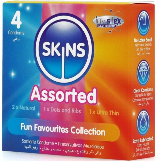 SKINS - PACK DE 4 PRÉSERVATIFS PREMIUM ASSORTIS by SKINS