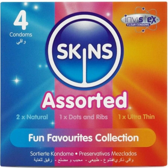 SKINS - PACK DE 4 PRÉSERVATIFS PREMIUM ASSORTIS by SKINS