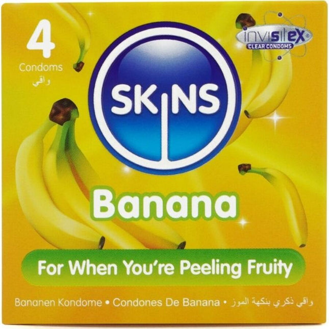 SKINS - PACK DE 4 PRÉSERVATIFS BANANE PREMIUM by SKINS