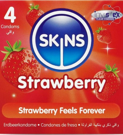 SKINS - PACK DE 4 PRÉSERVATIFS PREMIUM FRAISE by SKINS