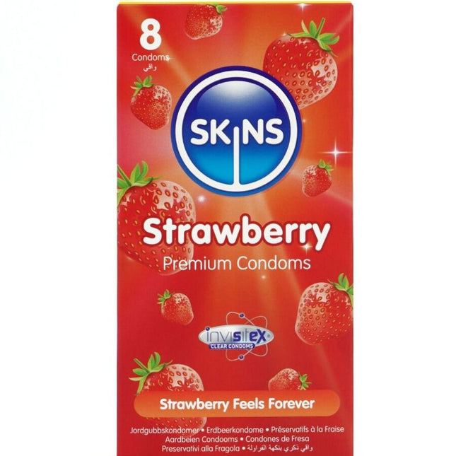 SKINS - PACK DE 8 PRÉSERVATIFS PREMIUM FRAISE by SKINS