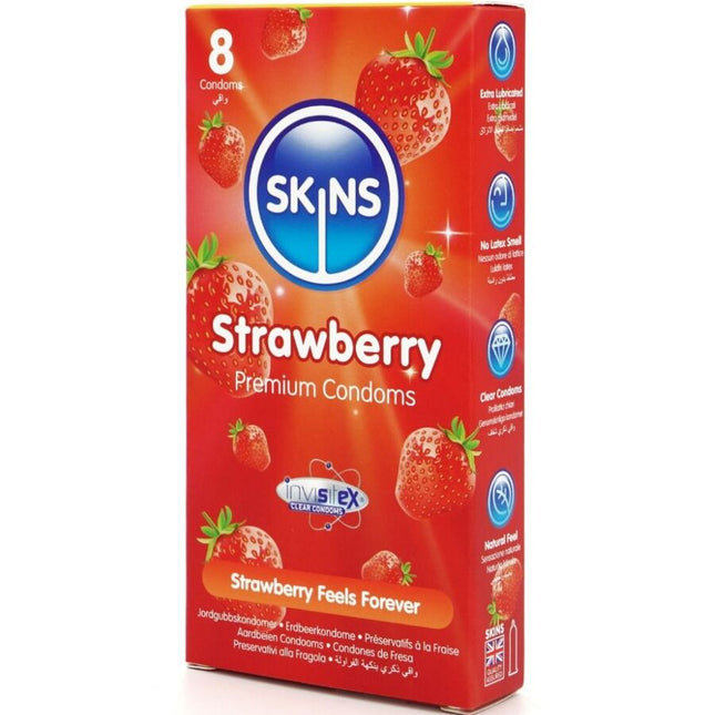 SKINS - PACK DE 8 PRÉSERVATIFS PREMIUM FRAISE by SKINS