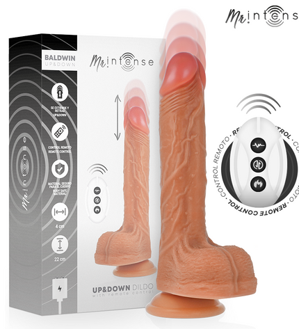 MR INTENSE - BALDWIN RÉALISTE MULTIFONCTIONNEL AVEC VIBRATION, TÉLÉCOMMANDE HAUT/BAS, 22 CM - OU - 4 CM by MR. INTENSE HIGH TECH