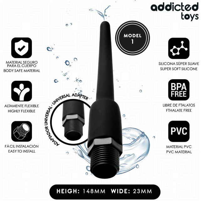 ADDICTED TOYS - NETTOYANT ANAL AVEC ADAPTATEUR UNIVERSEL MODÈLE 1 by ADDICTED TOYS