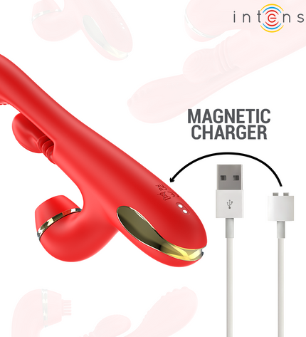 INTENSE - STIMULATEUR DE CLITORIS MULTIFONCTION KATY 4 TÊTES INTERCHANGEABLES ROUGE by INTENSE HIGH TECH