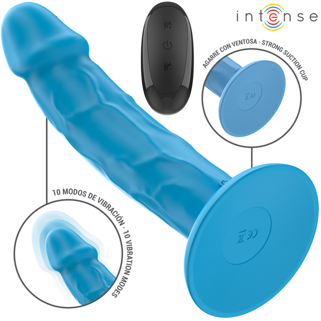 INTENSE - PHOEBE VIBRATEUR RÉALISTE 10 VIBRATIONS TÉLÉCOMMANDE BLEU by INTENSE REMOTE CONTROL