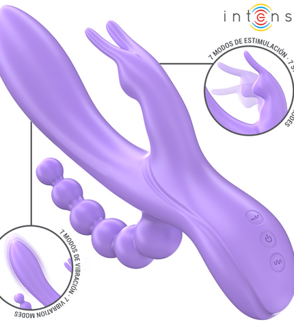 INTENSE - MIKO TRIPLE VIBRATEUR LAPIN & STIMULATEUR & ANAL 7 VIBRATIONS VIOLET by INTENSE HIGH TECH