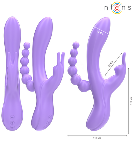 INTENSE - MIKO TRIPLE VIBRATEUR LAPIN & STIMULATEUR & ANAL 7 VIBRATIONS VIOLET by INTENSE HIGH TECH