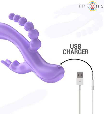 INTENSE - MIKO TRIPLE VIBRATEUR LAPIN & STIMULATEUR & ANAL 7 VIBRATIONS VIOLET by INTENSE HIGH TECH