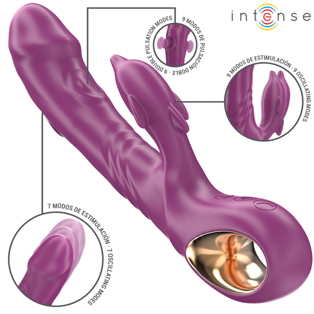 INTENSE - HALLE VIBRATEUR MULTIFONCTION AVEC LANGUE STIMULANTE DAUPHIN VIOLET by INTENSE HIGH TECH