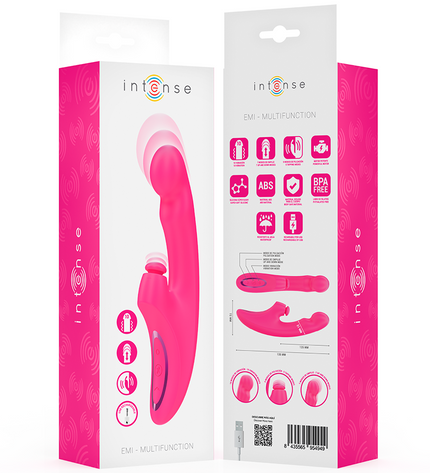 INTENSE - EMI VIBRATEUR 13,5 CM MULTIFONCTION 3 EN 1 10 VIBRATIONS ROSE by INTENSE HIGH TECH