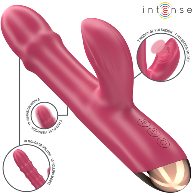 INTENSE - CHLOE VIBRATEUR MULTIFONCTION 3 EN 1 ROUGE by INTENSE HIGH TECH