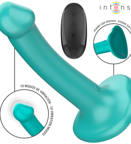 INTENSE - KATIE VIBRATEUR AVEC VENTOUSE 10 VIBRATIONS TÉLÉCOMMANDE BLEUE by INTENSE REMOTE CONTROL