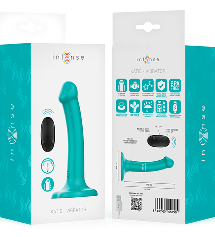 INTENSE - KATIE VIBRATEUR AVEC VENTOUSE 10 VIBRATIONS TÉLÉCOMMANDE BLEUE by INTENSE REMOTE CONTROL