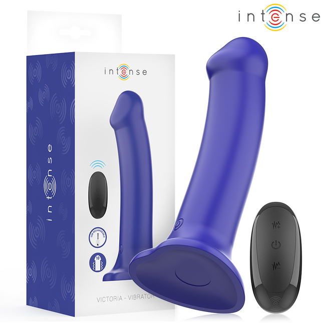 INTENSE - VICTORIA VIBRATEUR AVEC VENTOUSE 10 VIBRATIONS BLEU FONCÉ TÉLÉCOMMANDE by INTENSE REMOTE CONTROL