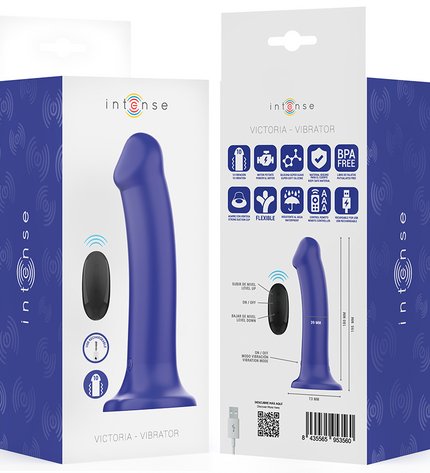 INTENSE - VICTORIA VIBRATEUR AVEC VENTOUSE 10 VIBRATIONS BLEU FONCÉ TÉLÉCOMMANDE by INTENSE REMOTE CONTROL