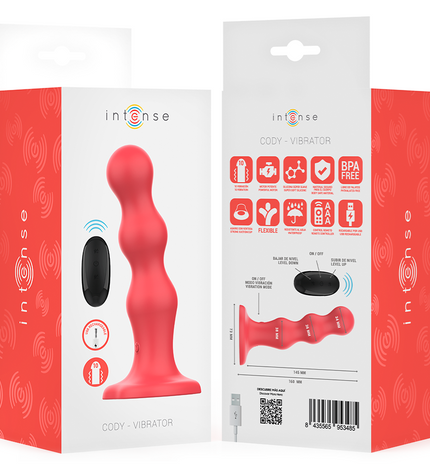 INTENSE - CODY VIBRATEUR AVEC VENTOUSE TÉLÉCOMMANDE ROUGE by INTENSE REMOTE CONTROL