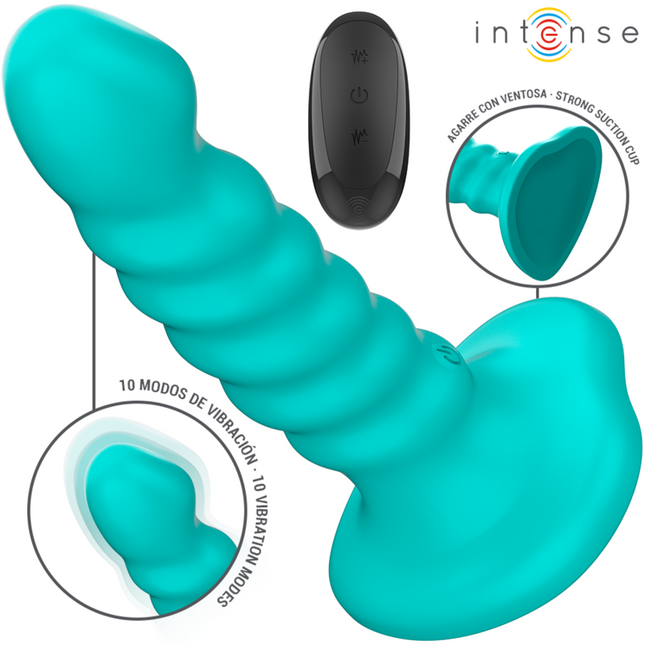 INTENSE - BUFFY VIBRATEUR TAILLE S DESIGN SPIRALE 10 VIBRATIONS TÉLÉCOMMANDE BLEUE by INTENSE REMOTE CONTROL