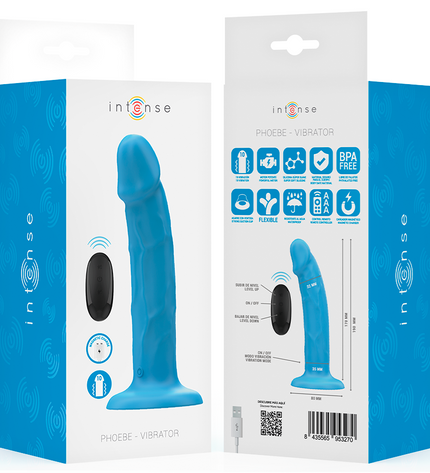 INTENSE - PHOEBE VIBRATEUR RÉALISTE 10 VIBRATIONS TÉLÉCOMMANDE BLEU by INTENSE REMOTE CONTROL