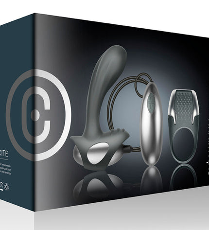 CLIMAXIMUM - KIT EXCITE ANNEAU PÉNITENTIAIRE + MASSEUR DE PROSTATE À FIL by CLIMAXIMUM
