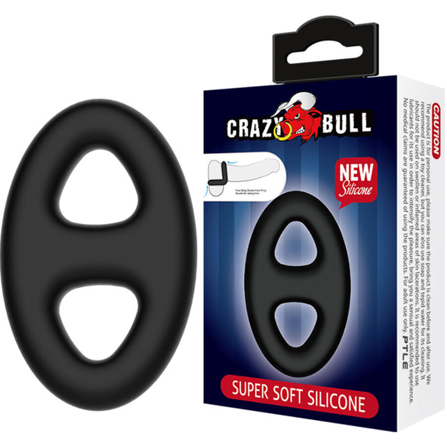 CRAZY BULL - BAGUE EN SILICONE DOUBLE OVALE - Concombre Boutique