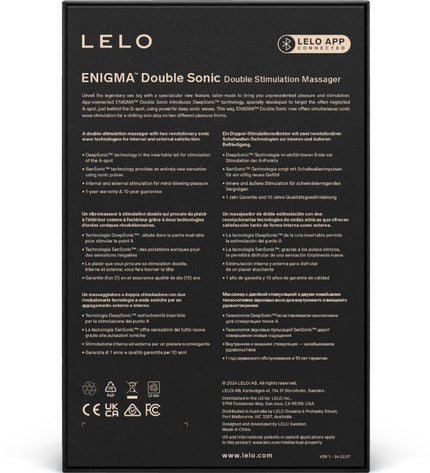 LELO - ENIGMA DOUBLE VIBRATEUR SONIC POINT G NOIR by LELO