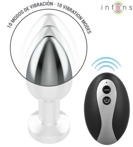 INTENSE - PLUG ANAL VIBRANT EN MÉTAL AVEC LUMIÈRES LED ET TÉLÉCOMMANDE - TAILLE S by INTENSE ANAL TOYS