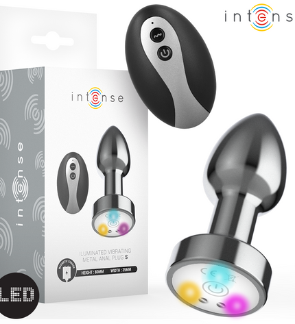INTENSE - PLUG ANAL VIBRANT EN MÉTAL AVEC LUMIÈRES LED ET TÉLÉCOMMANDE - TAILLE S by INTENSE ANAL TOYS