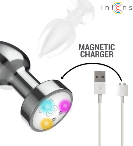 INTENSE - PLUG ANAL VIBRANT EN MÉTAL AVEC LUMIÈRES LED ET TÉLÉCOMMANDE - TAILLE M by INTENSE ANAL TOYS