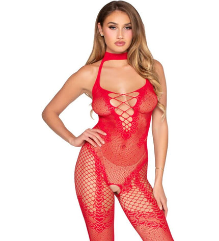 LEG AVENUE - 89336 BODYSTOCKING SANS FOURCHE ROUGE - TAILLE UNIQUE by LEG AVENUE BODYSTOCKINGS