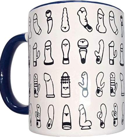DIABLO PICANTE - TASSE VIBRANTE BLANCHE AVEC ANSE BLEUE 370 ML by DIABLO PICANTE