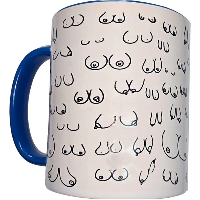 DIABLO PICANTE - MUG SEINS BLANCS AVEC ANSE BLEUE 370 ML by DIABLO PICANTE