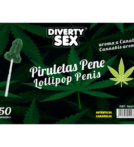 DIABLO GOLOSO - 50 SUCETTES PÉNIS ARÔME CANNABIS by DIABLO GOLOSO