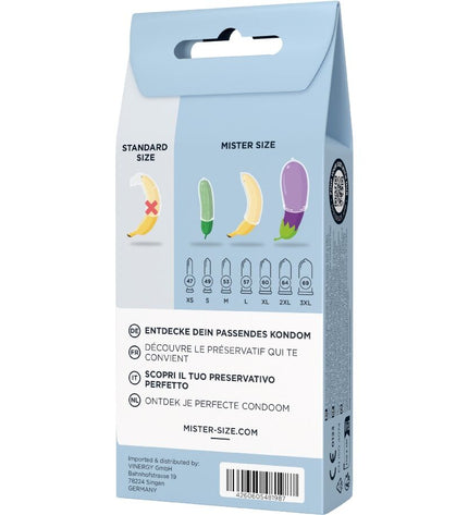 MISTER SIZE - KIT DE TEST : 3 PRÉSERVATIFS DE TAILLES DIFFÉRENTES + MÉLANGE À POINTS by MISTER SIZE
